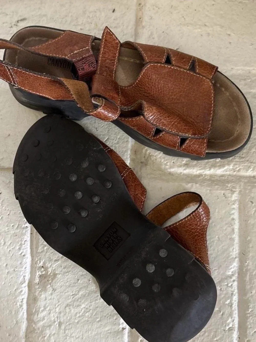 Canyon River Blues Brown Leather Platform Sandals